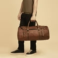 thumbnail image 4 of Genuine goat leather handmade duffel bag, Travel bag, Gym bag, Overnight weekender bags, 4 of 6