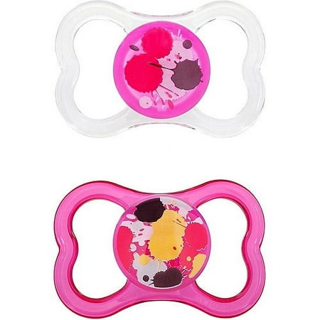 MAM - Air Silicone Pacifier 2-Pack with Cooler Teether, Pink