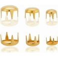 thumbnail image 5 of 1 Box 240Pcs 3 Styles Metal Claw Beads Dome Rivets Studs Spots 6mm 8mm 10mm Gold Brass Punk Rock Mushroom Head Prong Nail, 5 of 5