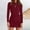 Wine, variant on FRSASU Women's Long Sleeve Ribbed Knit Casual Bodycon Mini Dress Ruched Drawstring Fall Pullover Sweater Dresses Wine