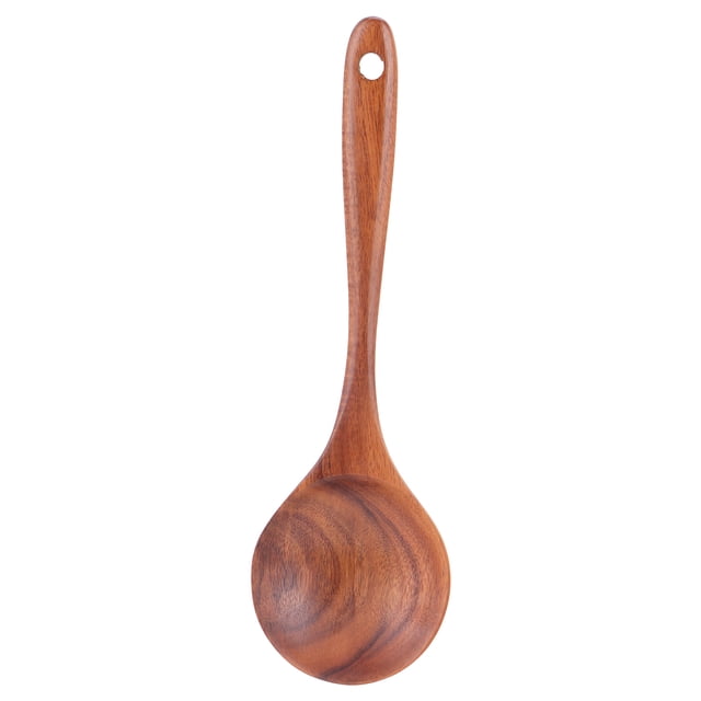 Cuchara para mezclar de teca, cuchara para cocinar antiadherente de madera, cuchara para revolver mantequilla para la cocina casera