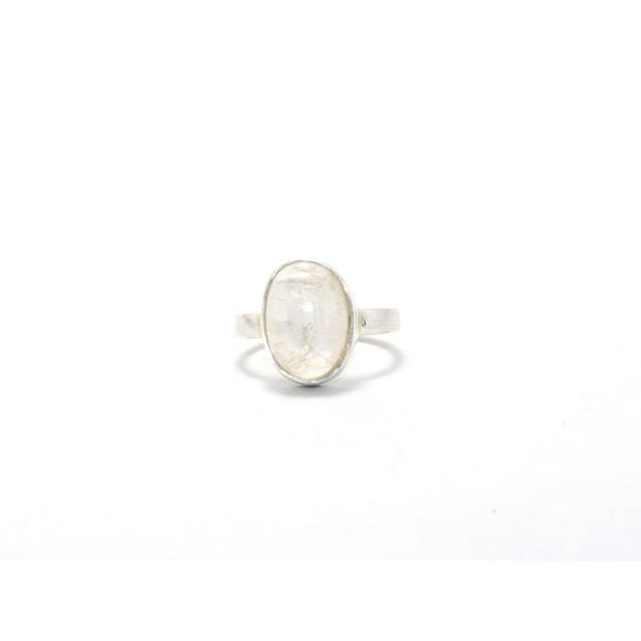 Heaven Crafts Oval Crystal Quartz Ring Handmade Dailywear Ring Handmade Stackable 925 Sterling Silver