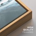 thumbnail image 2 of IDEA4WALL Framed Canvas Art Wall Decor Blue Wash Out Rocks by The Sea Coastal Ocean Photography Minimalism Modern Scenic Relax/Calm Duotone for Dorm Home Office - 16"x24", 2 of 5