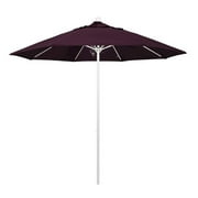 Belen Kox 9' Venture Series Patio Umbrella With Matted White Aluminum Pole Fiberglass Ribs Push Lift With Pacifica Purple Fabric