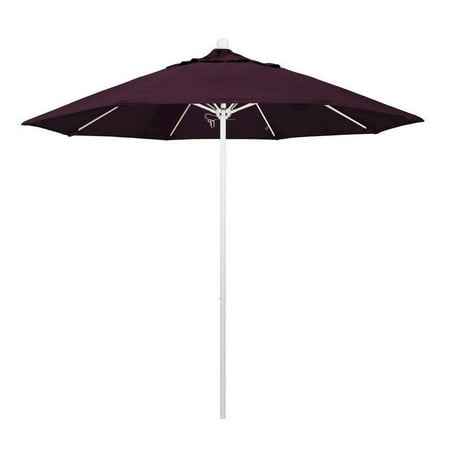 Belen Kox 9' Venture Series Patio Umbrella With Matted White Aluminum Pole Fiberglass Ribs Push Lift With Pacifica Purple Fabric