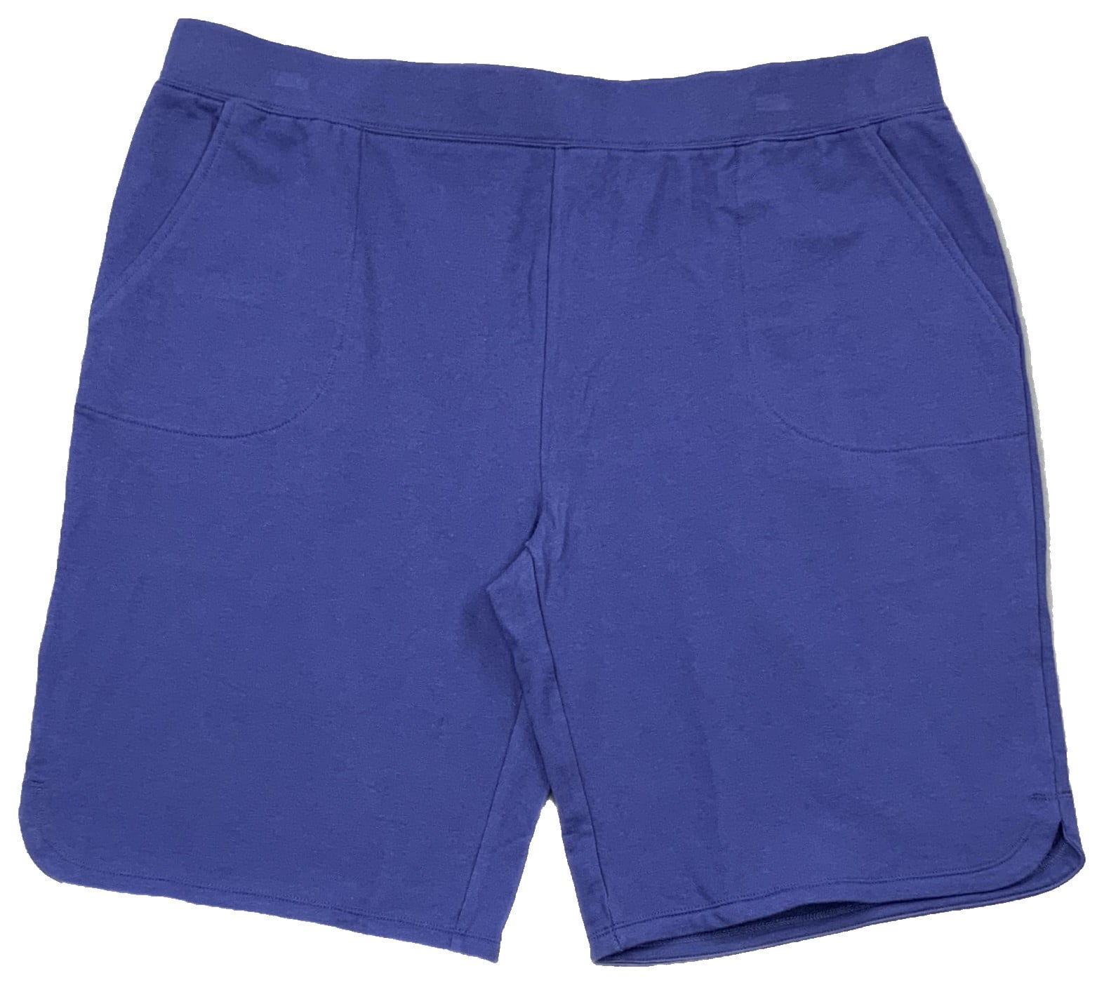Denim /& Co French Terry Pull-On Shorts 11\ Inseam Bright Navy S NEW A351340