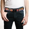 thumbnail image 2 of Adjustable Belt, Clamp Buckle, Cut-to-Fit, Sugar Skull Starburst White Multi Color, 2 of 3