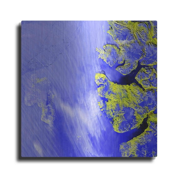 Luxe Metal Art 'Earth as Art: Meighen Island,' Metal Wall Art, 12"x12"