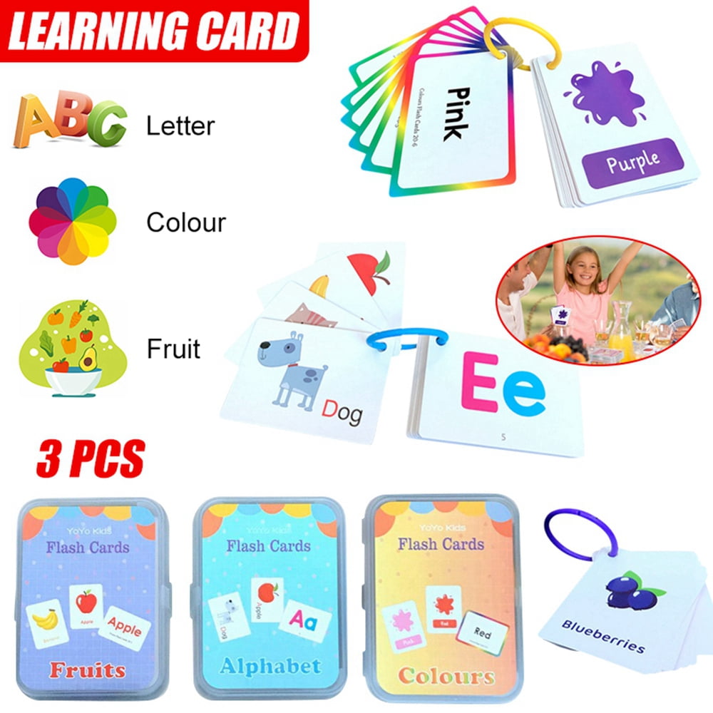 MesaSe 3 Sets Educational Flash Cards for Toddlers Learn Letters Colors Shapes Numbers and Animals Toddler Learning Toys