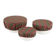 thumbnail image 2 of Multi-Color Holiday Sprigs Print Cotton Dish Cover (Set of 3) 10.25 8.25 and 7.5, 2 of 5