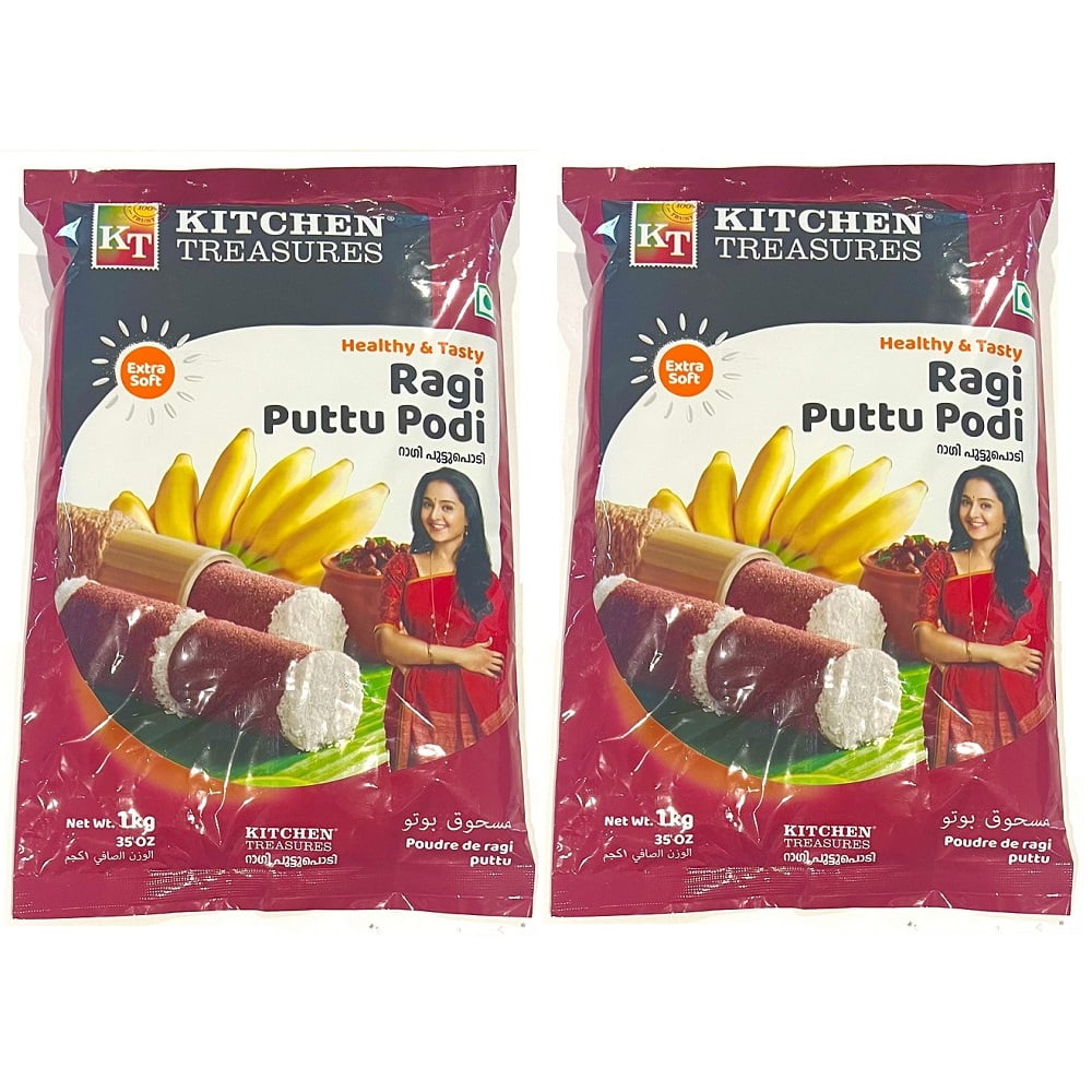 Ragi Puttu Powder Podi Millet Flour Kitchen Treasures 1KG X PACK OF 2 ...