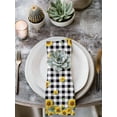 thumbnail image 2 of Yellow Sunflower Cloth Napkins Set of 8 Reusable Dinner Napkins, Summer Bee Floral Black White Plaid Cocktail Napkin Washable Table Napkins for Wedding/Holiday Party/Baby Shower 20"x20", 2 of 7