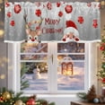 thumbnail image 5 of Valances for Windows Gray Christmas Rod Pocket Cafe Window Treatments Valance Curtains for Kitchen Bathroom Laundry Basement Windows 42"x12", 5 of 7