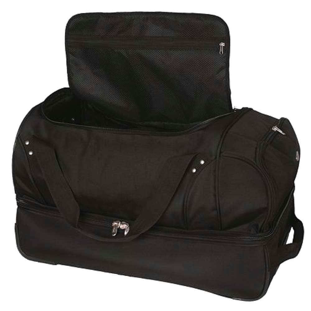 MOJO Vancouver Canucks Black 27'' 2-Wheel Drop Bottom Rolling Duffel Bag