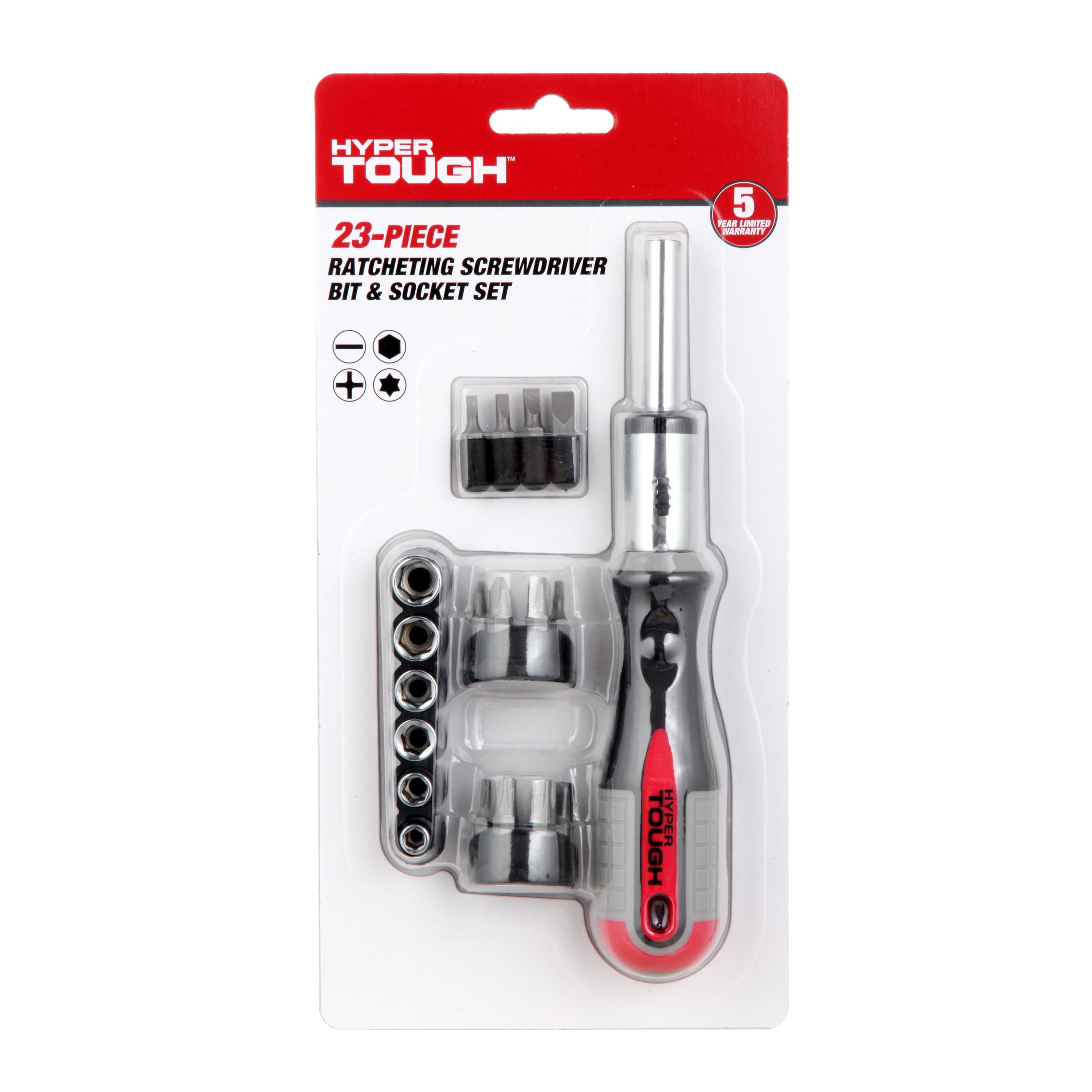 Hyper Tough 23 Piece Ratcheting Screwdriver Bit Set TS70998N
