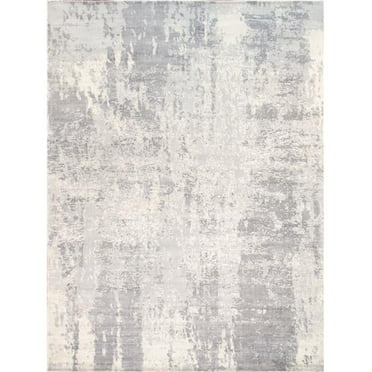 9 ft. 9 in. x 13 ft. 9 in. Mirage Collection Hand-Loomed Rectangle Silk Area Rug, Grey