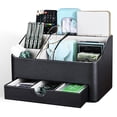 thumbnail image 3 of Organizador de maquillaje KINGFOM Leather con cajón para tocador negro, 3 of 9