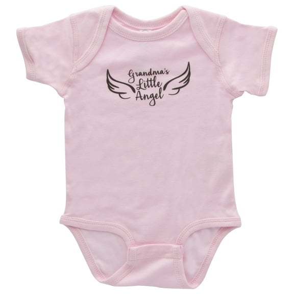 Grandma's Little Angel 100% Cotton Baby Pink Bodysuit, 9-12M