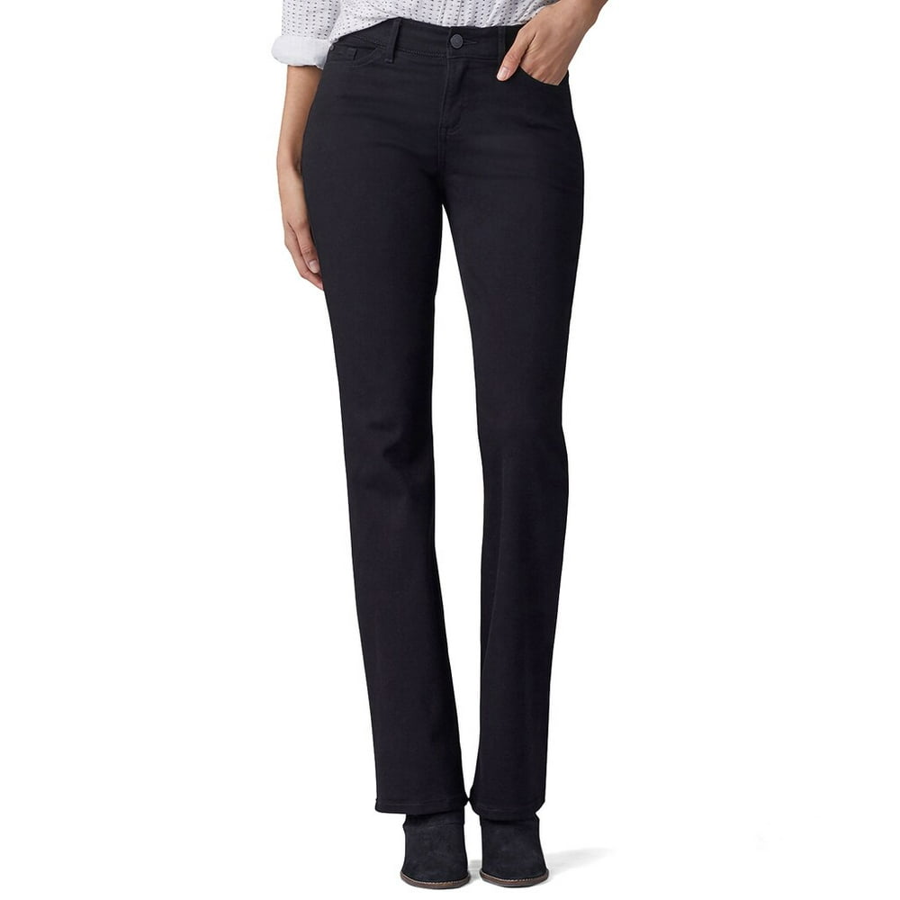 Lee - Women's Lee Flex Motion Regular Fit Bootcut Jeans Black - Walmart ...