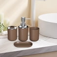 thumbnail image 4 of Juego de accesorios de baño de 4 piezas y soporte para cepillo de dientes dispensador de jabón de manos y vaso decoración de encimera ordenada para, 4 of 7