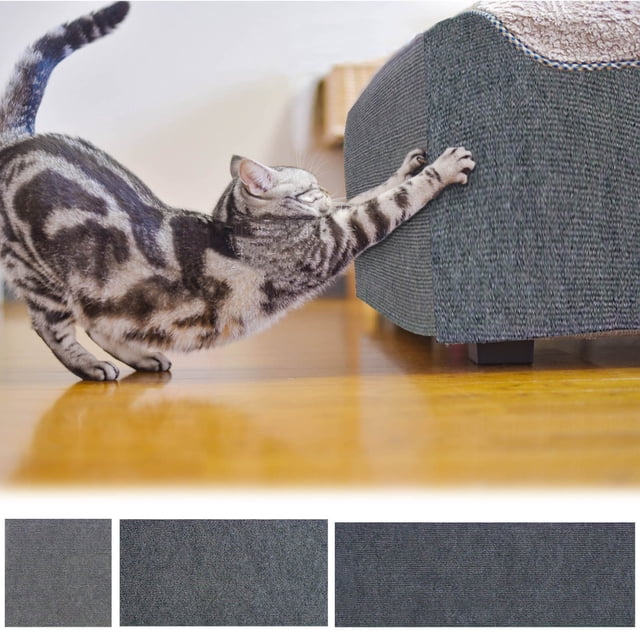 Birdeem Self-Adhesive Cat Scratching Board with Removable Base - 12/24/39 Inch Furniture Protector, Heavy-Duty 100% Polyester Climbing Wall Sticker for Sofa & Wall Protection