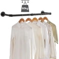 thumbnail image 5 of Wall Mounted Clothes Rail, 91.5cm Industrial Pipe Clothes Bar Rack, Heavy Duty Retro Wall Tidy Rail, Display Rails, 5 of 5