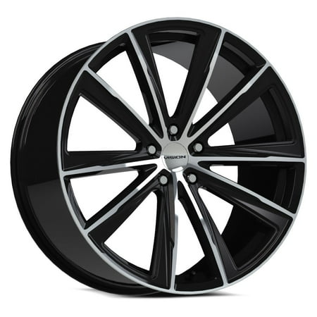 20x10.5 Vision 471 Splinter Gloss Black Machined Face Wheel 5x112 (30mm)