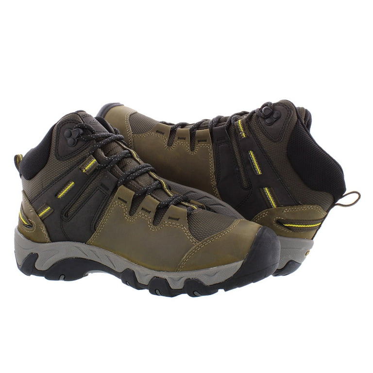 KEEN Men's Steens Mid Height Leather Waterproof Hiking Boot, Black