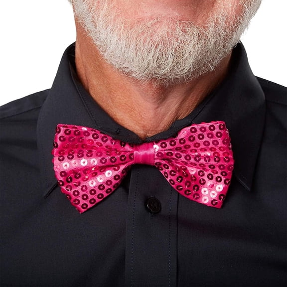 LINLIN Bow Tie, 2 Pack Sequins Adjustable Bow Tie, Bright assorted colors for Fancy Costume Party Accessor