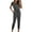Gray, variant on Bigersell Women Jumpsuits Women's Jumpsuit Solid Color Round Neck Short-sleeved Trousers With Pockets Jumpsuit Ladies Shaping Bootcut Pants