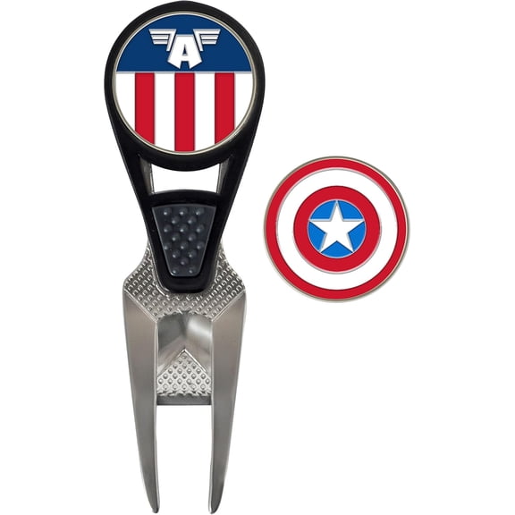 Team Effort Golf CVX Ball Mark Repair Tool Captain America