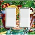 thumbnail image 1 of Metal Light Switch Wall Plate Outlet Cover (Coffee Beans Mocha Tea Marshmallow Treat Green Letter - Double Rocker), 1 of 2
