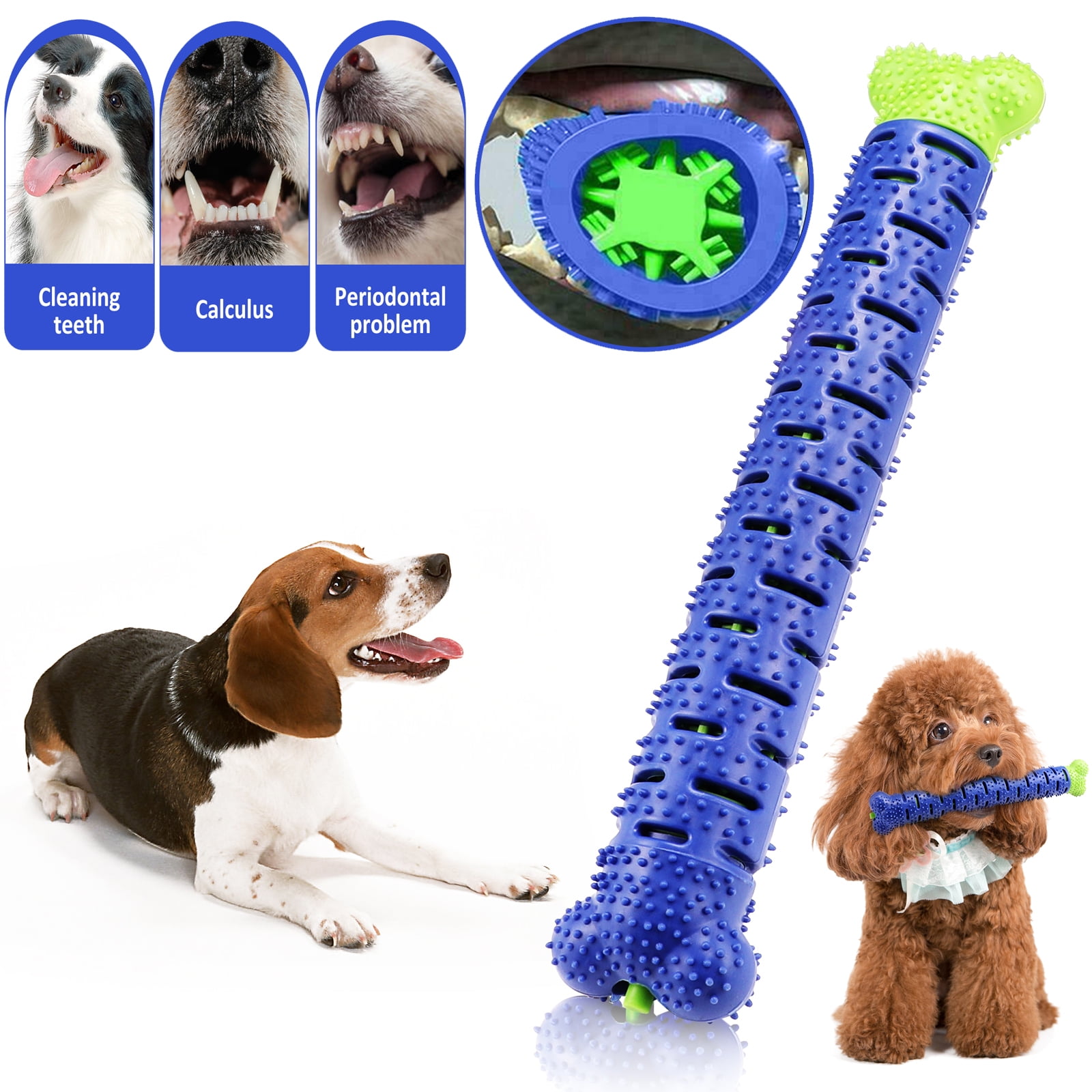 KKSQ Chew Brush Toothbrush Dog Bone Toy Dog Teeth Cleaning Bone Brush
