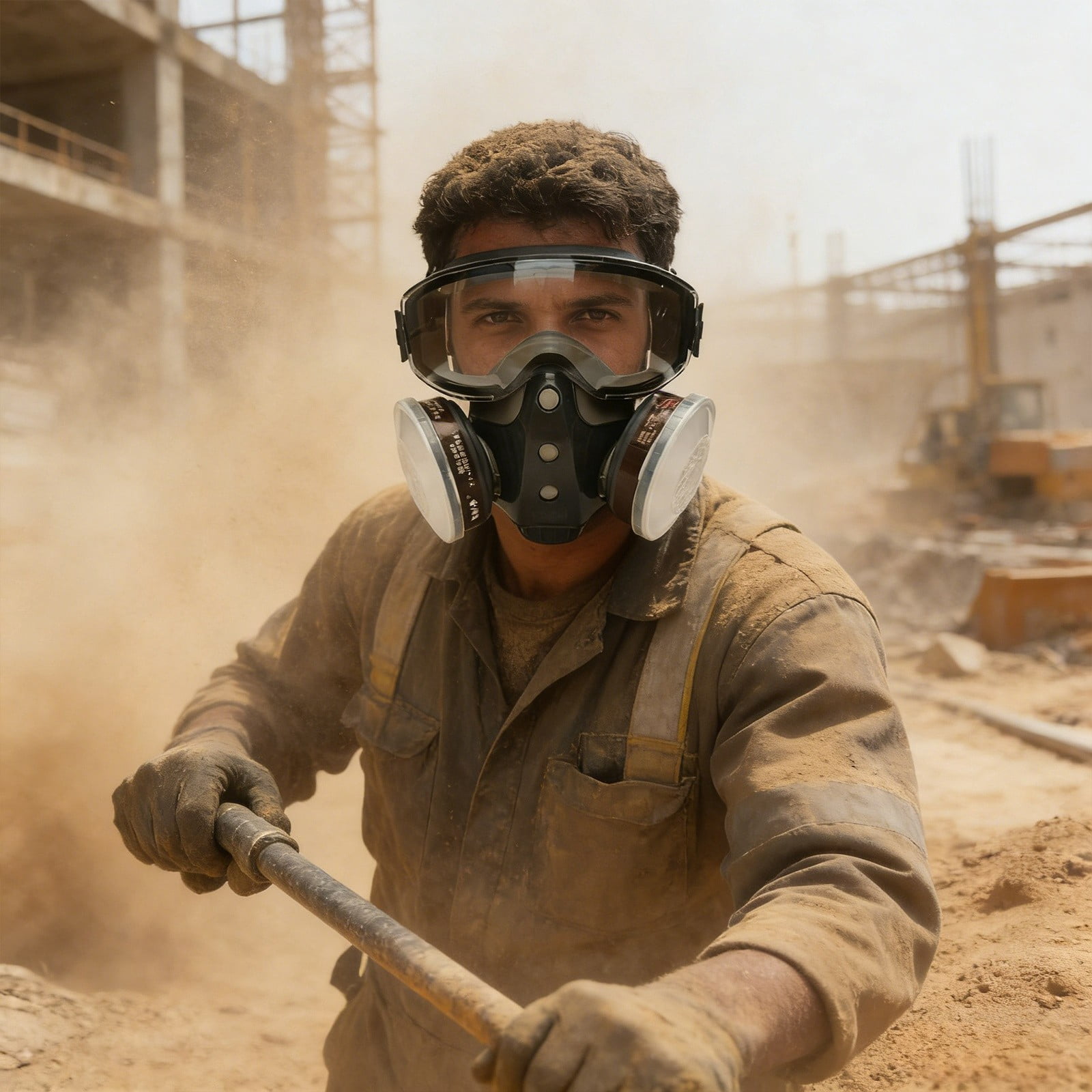Dust Proof Face Shield with Filters Integrated Protective Mask Anti-Splash Safety Gear