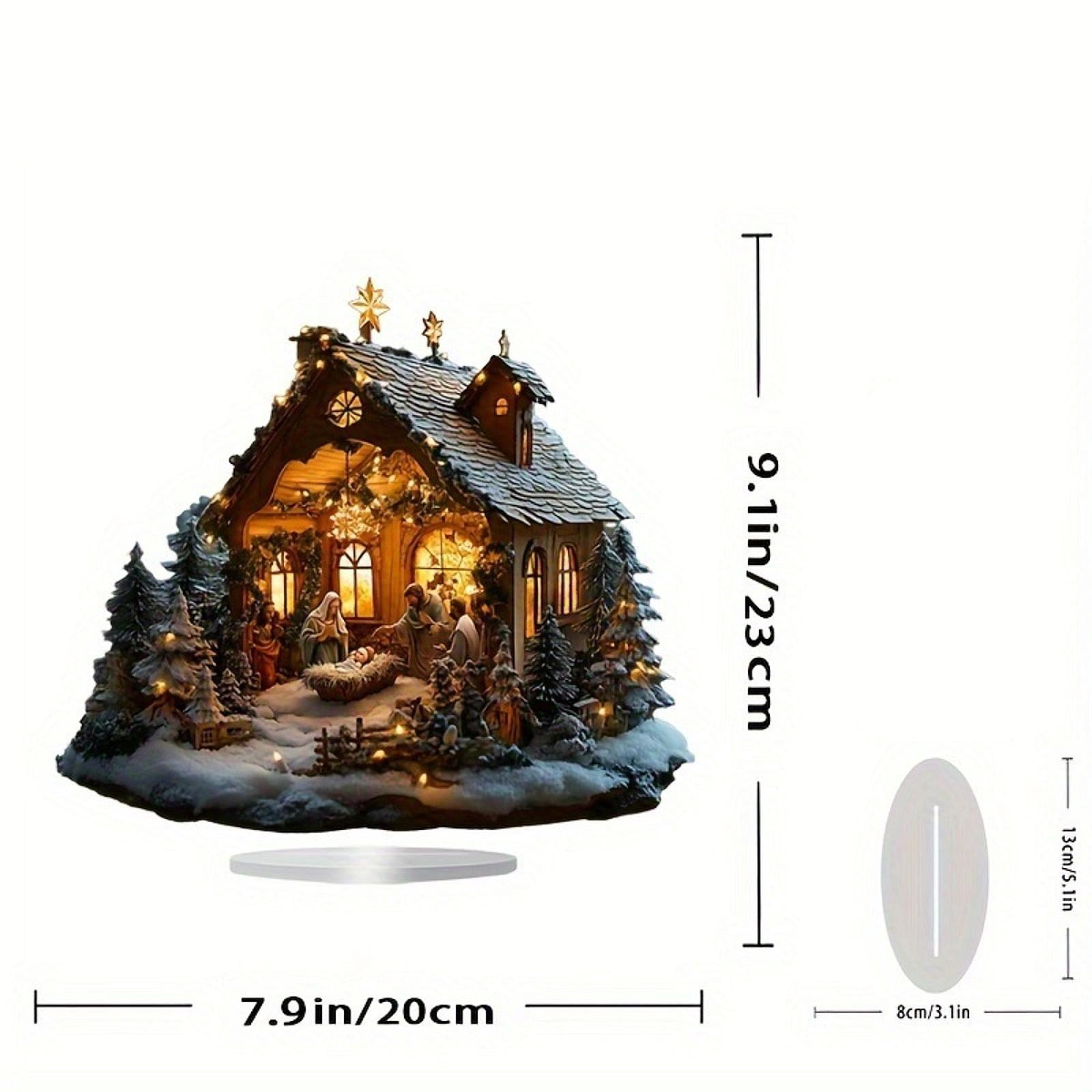 Fiocias Toilet Paper Holder Paper Towel Holder Countertop Kitchen Roll Holder Standing Nativity Scene Sculpture Iron Acrylic Ornament Suitable for K