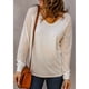 thumbnail image 3 of Camiseta De Manga Larga, Camiseta Suelta Para Mujer, Decoración Con Cuello En V Para Exteriores Para Uso Diario ANGGREK Otros, 3 of 8