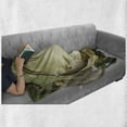 thumbnail image 6 of Tree Soft Flannel Fleece Throw Blanket, Absurt Illustration of Wooden Crescent Hanging on a Tree Branch, Cozy Plush for Indoor and Outdoor Use, 50" x 60", Green Green Brown, by Ambesonne, 6 of 6