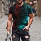 thumbnail image 2 of European And American Round Neck Casual Ethnic Style Retro Printed Short Sleeve T-shirt Top M, 2 of 5