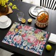 thumbnail image 4 of Pioneer Flower Floral Print Pattern Summer Placemats Table Placemats Set Of 4-Linen Kitchen Washable Placemats Table Mats 12x18 Inch Non-Slip Heat Resistant, 4 of 5