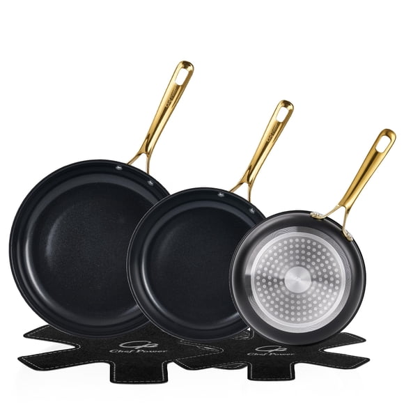 Juego de sartenes Chef Power 20, 23 y 28 cm con recubrimiento cerámico antiadherente