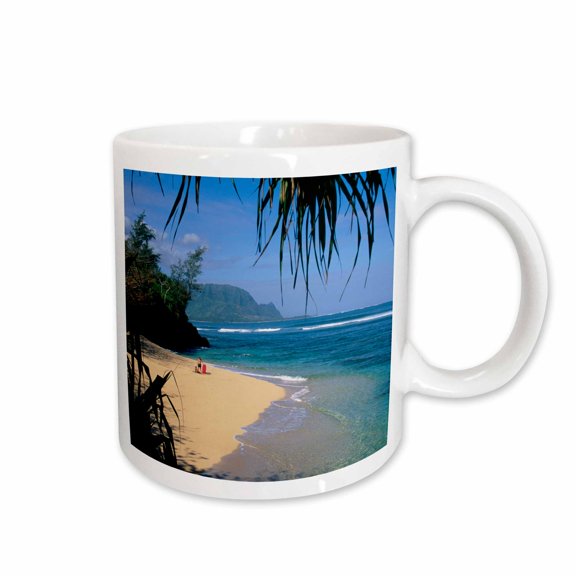 3drose, Hideaway Beach, Hanalei Bay, Kauai, Hawaii - Us12 Dpb0127 - Douglas Peebles, 15oz Mug