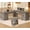 Grey, variant on SEDETA Large L Shaped Desk with 4 Wood Drawers, 67"x 67" Executive Desk with File Drawers & Storage Cabinet, Farmhouse Corner Computer Desk with Power Strip for Home Office, Black
