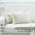 thumbnail image 4 of 3S Brother's Solid Cushion Cover Super Soft & Cozy Home Décor Throw Pillow Case for Chair Couch Bedroom & Livingroom Décor Pillowcase with Invisible Zipper Set of 2 Pieces - Cream 12"x20" Each, 4 of 8