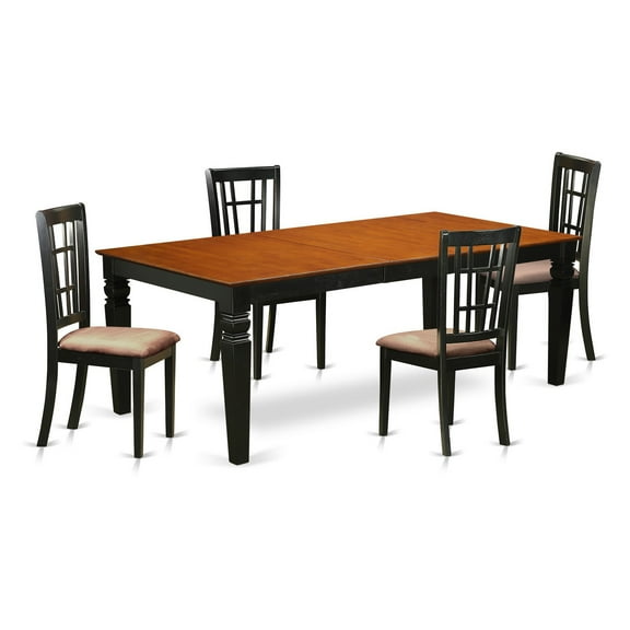 East West Furniture Logan 5 Piece Windowpane Dining Table Set