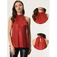 thumbnail image 2 of Sparkle sin mangas halter top para mujer fiesta club cóctel chaleco camisa tanque camisola top Rojo XS, 2 of 6