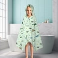 thumbnail image 6 of LightGreen Cartoon Dinosaurs Pattern Hooded Bath Towel，50"x30" for Ages 3 To 12 Kids, Quick Dry Lightweight Soft Microfiber Hood Beach Towel Cover Up for Kids, 6 of 7