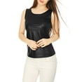 thumbnail image 2 of DARING DIVA Women's Sleeveless U Neck Sparkly Metallic Tank Top XL Black, 2 of 7