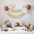 thumbnail image 2 of Birthday Burlap Banner MOMIGO Black/White Alphabet Rustic Birthday Party Banner Decorations, 2 of 9