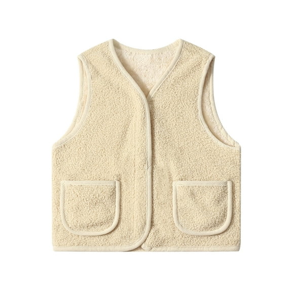 GYRATEDREAM Infant Toddler Baby Fall Winter Fleece Vest Coat Boys Girls Sleeveless Button down Jacket Outwear with Pockets Warm Clothes for 6 Months-5 Years