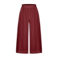 thumbnail image 6 of SELONE Linen Pants for Women Plus Size Petite With Pockets Baggy Casual Linen Long Pant Loose Pants Fashion Playsuit Trousers Overalls Cotton And Pants for Everyday Wear Running Work Casual Wine L, 6 of 8